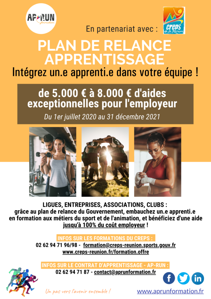 AFFICHE APRUN PLAN RELANCE APPRENTISSAGE 2020