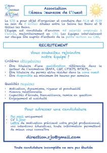 Lire la suite à propos de l’article Avis de Recrutement Association Réseau Jeunesse de l’Ouest