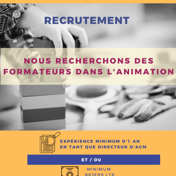 Affiche de recrutement avec photo de bureau de société bleue (3)
